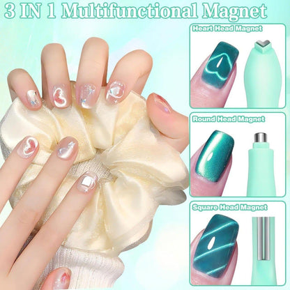3-in-1 Cat Eye Nail Magnet Tool - Professional Dual Pack