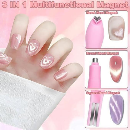 3-in-1 Cat Eye Nail Magnet Tool - Professional Dual Pack