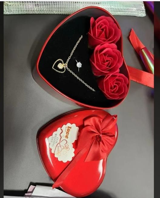 Sparkling Love Gift Set - Jewelry & Roses in Heart Box | Perfect Valentine's Day Gift for Her