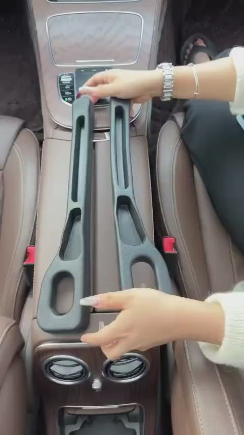Car Seat Gap Filler Organizer PU Leather Console Side Storage Box, Car Accessories for Phones, Keys, Coins, and More (2 Pcs Black)
