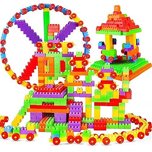 Kids Building Blocks, Toddler Building Bricks Set, Train Building Block for Kids (3 Year and Up, Approx. 200 Pcs)
